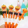 Andra festliga festförsörjningar 18 cm Halloween present Kids Trick or Treat Party Lovely Pumpkin Boxing Pen Creative Ballpoint Pen With Light Happy Helloween Day L0823