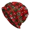 Berets kerstsneeuwvlok tartan motorkap hoed gebreide mannen vrouwen mode unisex volwassen plaid kinderen cadeau warme winterboons cap