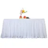 Other Event Party Supplies 6ft White Tulle Table Skirt For Rectangle Round Ruffle Tutu Tablecloth Wedding Baby Shower Birthday Decor 230822