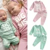 Set di abbigliamento 0-5 anni Autunno neonate Sorella Set di vestiti adorabili Lettera stampata a maniche lunghe Pullover Felpa + Pantaloni