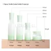 Bouteilles de stockage Pots 5pcs / lot Vide Dégradé Vert Verre Presse Pompe Couvercle Vaporisateur Lotion Crème Cosmétique Emballage Containers268R