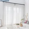 Cortinas puras, pastoral coreana, bela tule de renda para a sala de estar, quarto de bordado de bordado de bordado de varanda de varanda 230822