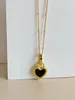 Pendant Necklaces Brass Natural Shell Double Side Heart Punk Hiphop Designer Runway Rare Simply Gown Boho Top Japan Korean