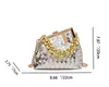 Evening Bags Dinner Shoulder Bag Amazing Shine PU Knitted Woven Women Lady Top Brand Crossbody Chain Femme Handbag Tote Purse Satchel 230823