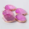 Pendant Necklaces 1pc Natural Rose Red Agates Irregular Stone Connector Charm For Women Jewelry Making Wholesale Handmade Diy Bracelet