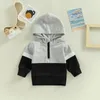 Vestes Citgeett printemps enfant bébé garçon filles automne hiver sweat contraste couleur à manches longues fermeture éclair capuche pull vêtements 230822