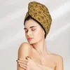 Ręcznik Girl Hair Suszenie Kapelusz Żółte słoneczniki CAP Wanna Microfibertowel Absorption Turban