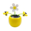 Decorações de jardim Creative Plástico Solar Power Power Flower Ornament Flip Flap Pot Swing Kids Toy Bee Design Decoração de Interiores para Presente 230822