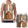 Herren -Trainingsanzüge Sommer Funny Print Männer Tanktops Frauen mit den inneren Organen des menschlichen Körpers in Ihren Anatomie -Strand -Shorts Sets