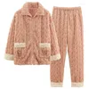 Vêtements de nuit pour femmes Wikisspjs Coral Velvet Pyjamas d'hiver Flanelle épaissie Vintage à capuche Vêtements de maison Vêtements de nuit Ensemble de chambre à coucher PJS