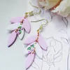 Dangle Earrings Clay For Women Girls Simple Fashion Butterfly Pendant Handmade Purple Flowers Drop Earring Jewelry Accessory