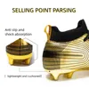 Säkerhetsskor Guldpläterad ensam Fotboll Boot Tffg Professional Tävling Träning Sko Youth Outdoor Grass Comfort Anti Slip 230822