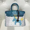 Cuir BK Platinum 2024 Véritable sac à main combinaison de mode féminine Crocodile Bone Modèle Couleur Couleur Couleur Sac