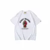 bathing ape shirt Men's T-Shirts New Summer Youth casual red and blue shark cartoon round neck T-shirt bathing ape