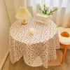 Table Cloth Vintage Floral Ins Plaid Round Square Tablecloth Dormitory Student Desk Meal Background