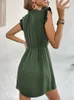 Lässige Kleider Jim Nora Frauen Frauen 2023 O Hals Solid Beach Vestidos ärmellose Mode sexy Mini -Kleid Elegante Kleidung