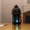 Świecane uchwyty Dekoracja dostarcza retro domowy komputer stacjonarny szklany świecznik metalowa lampa wiatrowa pachnący