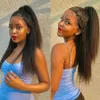 브라질 킨키 스트레이트 스트레이트 13x4 레이스 전면 글루없는 가발 야키 시뮬레이션 인간 머리 가발 사전 아프리카 여성을위한 저렴한 클로저 가발