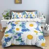 Juegos de cama Funda nórdica con estampado de flores para juegos de cama de edredón con fundas de edredón de tamaño de juego de fundas