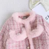 Conjuntos de ropa para niños 2pcs tweed ropa niña de la moda primavera de invierno trajes para 1 10ys elegantes trajes dulces 230823