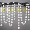 Party Decoration 13ft Pearl White Paper Circle prickar Garland för födelsedag Halloween -fest hängande runda streamers baby brudduschdekorationer L0823