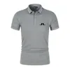 Polo da uomo Polo da golf per uomo Estate Polo traspirante ad asciugatura rapida Top a maniche corte moda J Lindeberg Maglietta da golf T-shirt da uomo Produzione di alta qualità