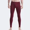 Sous-vêtements thermiques pour hommes pantalons longs pour hommes Leggings en coton solide poche de renflement Sexy pantalons chauds d'hiver caleçons serrés