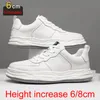 Dress Shoes Men Casual Sneakers Elevator Luxury Leather White Sports Board For Man Insole 8cm 6cm Height Increased Loafers 230823