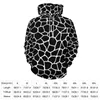 Hoodies masculinos impressão de girafas solto em preto e branco Animal Street Pullover capuz de manga comprida Design de hip hop Sweethirts Plus Size