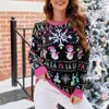 Maglioni femminili europei e americani natalizi di neve pullover pullover pulluver fumetto inverno fumetto di cotone in cotone