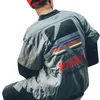 Jackets masculinos Hip-Hop Harajuku Bomber Jacket Men Woman Retro Streetwear Printing Casal Baseball Jackets Color Combation Plus Size Jacket 230822