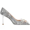 Dress Shoes FEIFANSHAONV 2023 wedding shoe bridesmaids pointed toe stiletto single shoes champagne sequined heels 230823