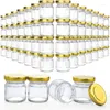 Bouteilles de stockage 60pcs petits pots en verre avec couvercles 1,5 oz mini pot de bougie de miel pour faire des cadeaux artisanat épices faveurs de fête de mariage
