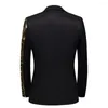 Men's Suits Men's Luxury Wave Sequins Men Blazer Jacket Male Slim Fit Shawl Lapel One Button Wedding Party Suit Shiny Jackets Black