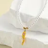 Pendentif Colliers drôle jaune magique poivre étoile imitation collier de perles pour femmes collier couleur or pendentifs fermoir en acier inoxydable