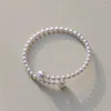 Link bransoletki koreańskie romantyczne imitacja Pearl Open Bransoletę dla kobiet dziewczyny eleganckie imprezowe biżuterię Prezenty ślubne E845