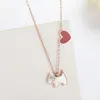 Pendant Necklaces YUN RUO Fashion Zircon Heart Dog Necklace Rose Gold Color Titanium Steel Jewelry Woman Birthday Gift Not Change