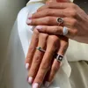Anneaux de cluster Micro Pave 5A CZ Sparking Fashion Femmes Bijoux Taille ouverte # 5 Square Little Finger Ring