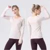 Ll yoga mulheres ioga manga longa de manga longa slim fit yoga shirts de fitness runningsports top ladies academia blusas sportswear