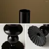 Titulares de vela preto de vidro retrô decoração clássica Decoração de casamento jantar de festas de casamento à luz da luz da luz de estar da sala de jantar Centro