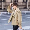 Frauen Trench Coats Frauen Temperament doppelt baceed gekerbte Streetwear Langarm Casual Vintage Korean Fashion Spring Windproof