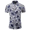 Camicie casual da uomo Summer Men mercerized cotone morbido floreale a maniche corte hawaiano camicia hawaiane 5xl 6xl 7xl