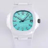 2023 New ceramic bezel Men's luxury watch Rubber strap light blue dial super luminous classic elegance