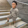 Ensembles de vêtements Enfants Enfants Polaire Automne Tenues Vêtements Solide Coton Chaud Sportswear Style Coréen Pour Tout-petit Garçons Filles Costume 230822
