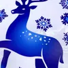Window Stickers Kizcozy Blue and White Snowflakes Christmas Tree Sticker Non-Lim Adhesive Home Garden Film