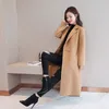 Womens Wool Blends Autumn Winter moda Coat Women Luxury Brand Long Loose Double Bastested muito quente Elegante plus size 3xl 230822