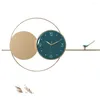 Wall Clocks Living Room Clock Decoration Elegant Gift Quartz Unique Home Gold Round Modern Number Needles Horloge Art Decor