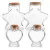 Opslagflessen 4 pc's kurk fles container origami ambachtelijke glazen potten drift wensen klein snoep