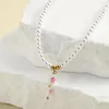 Pendant Necklaces Funny White Magic Pepper Stars Imitation Pearl Necklace For Women Collar Stainless Steel Clasp Gold Color Free Shopping