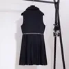 Damesvesten Fashion Vest 2023 Spring herfst slanke middelste lengte mouwloze jas Koreaanse parel chiffon splicing vest vrouw
